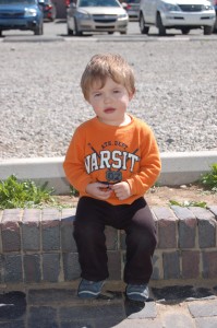 Levi admiring the trains